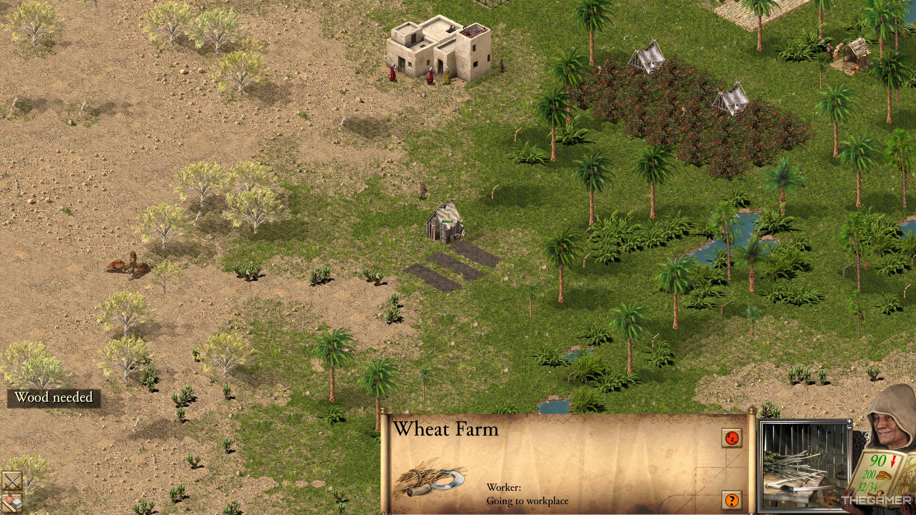 Nông trại lúa mì xanh mướt, nền tảng vững chắc cho chuỗi sản xuất bánh mì trong Stronghold Crusader DE