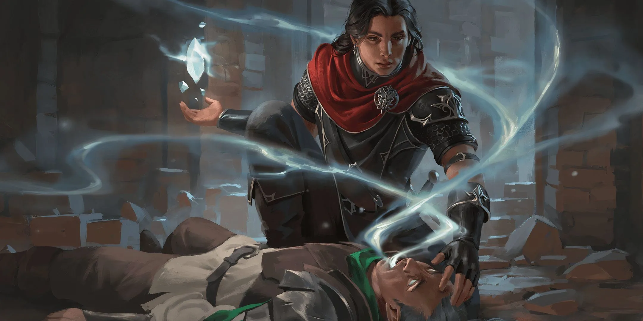 Pháp sư (Cleric) thực hiện phép hồi sinh người chết (Raise Dead) với ánh sáng trắng trong Dungeons &amp; Dragons