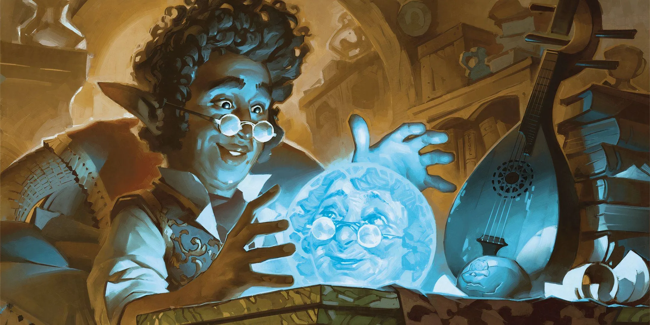Phù thủy D&amp;D sử dụng quả cầu tiên tri cho phép thuật Divination để nhìn thấu tương lai.