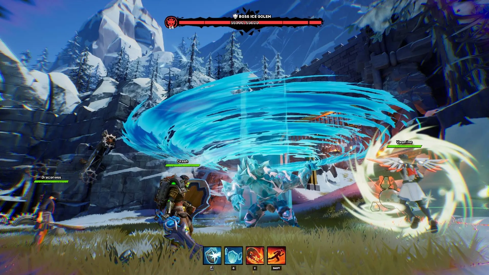 Quái vật dạng lốc xoáy (Cyclone Enemy) đáng sợ trong game Out of Time, sẵn sàng thách thức nhóm game thủ.