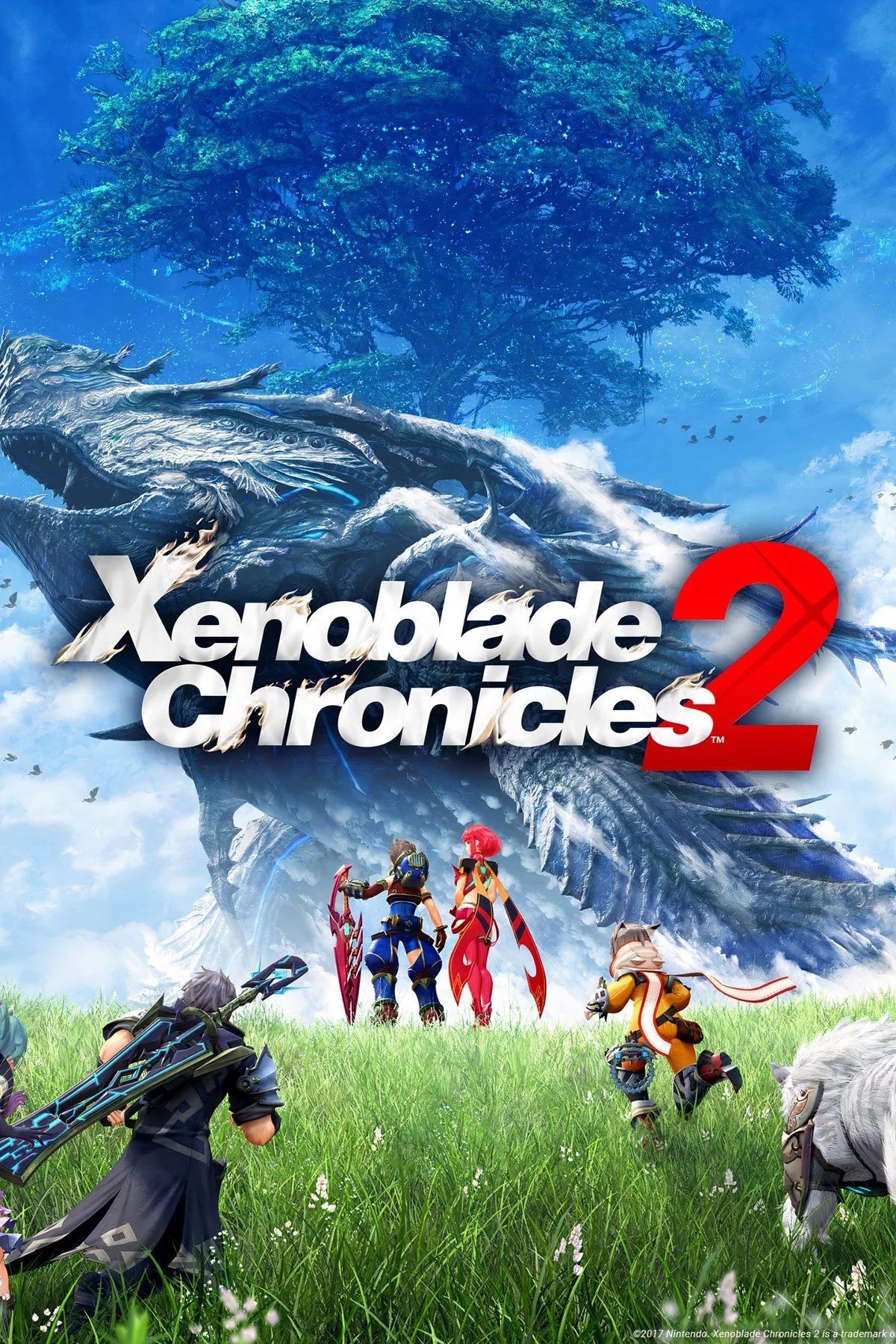 Rex và Pyra trong Xenoblade Chronicles 2 đang chiến đấu trong một môi trường rộng lớn