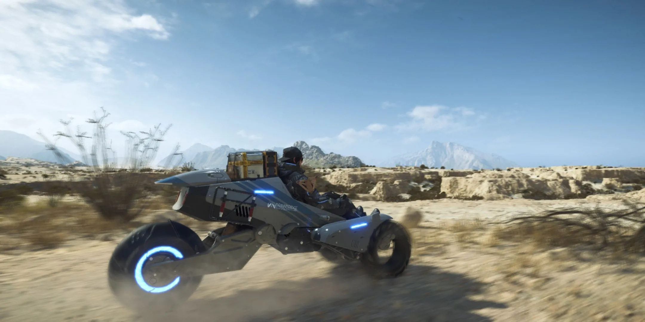 Sam điều khiển chiếc tri-cruiser mạnh mẽ, khám phá những cung đường độc đáo ở Mexico trong Death Stranding 2.