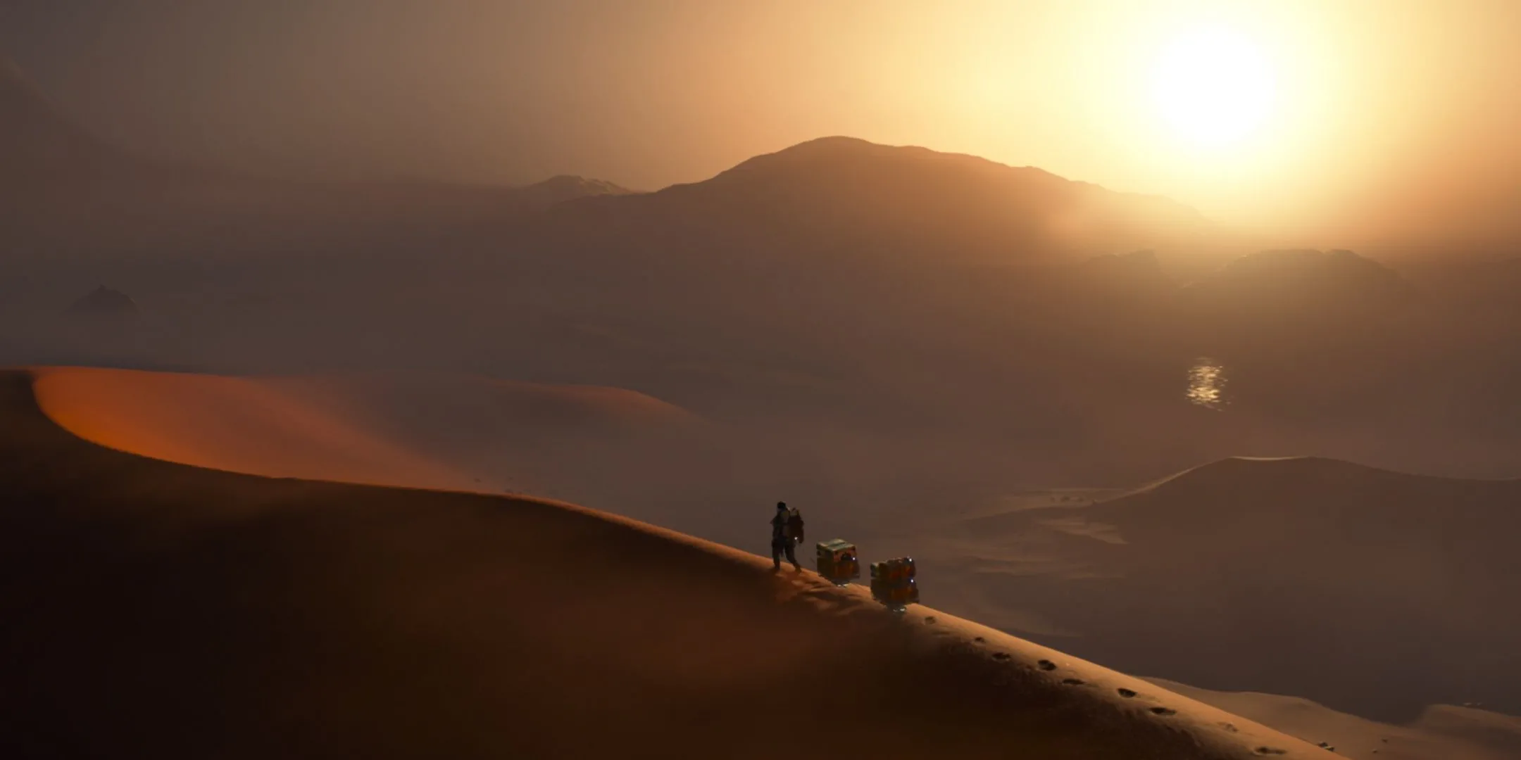 Sam Porter Bridges vượt qua vùng đất khô cằn của Australian Outback, mang theo hy vọng kết nối trong Death Stranding 2.