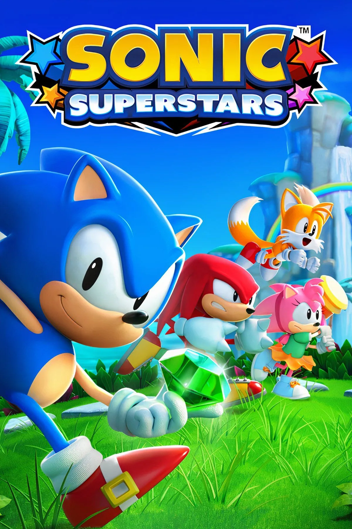 Sonic Superstars - Ảnh bìa game với Sonic, Tails, Knuckles và Amy cùng nhau phiêu lưu