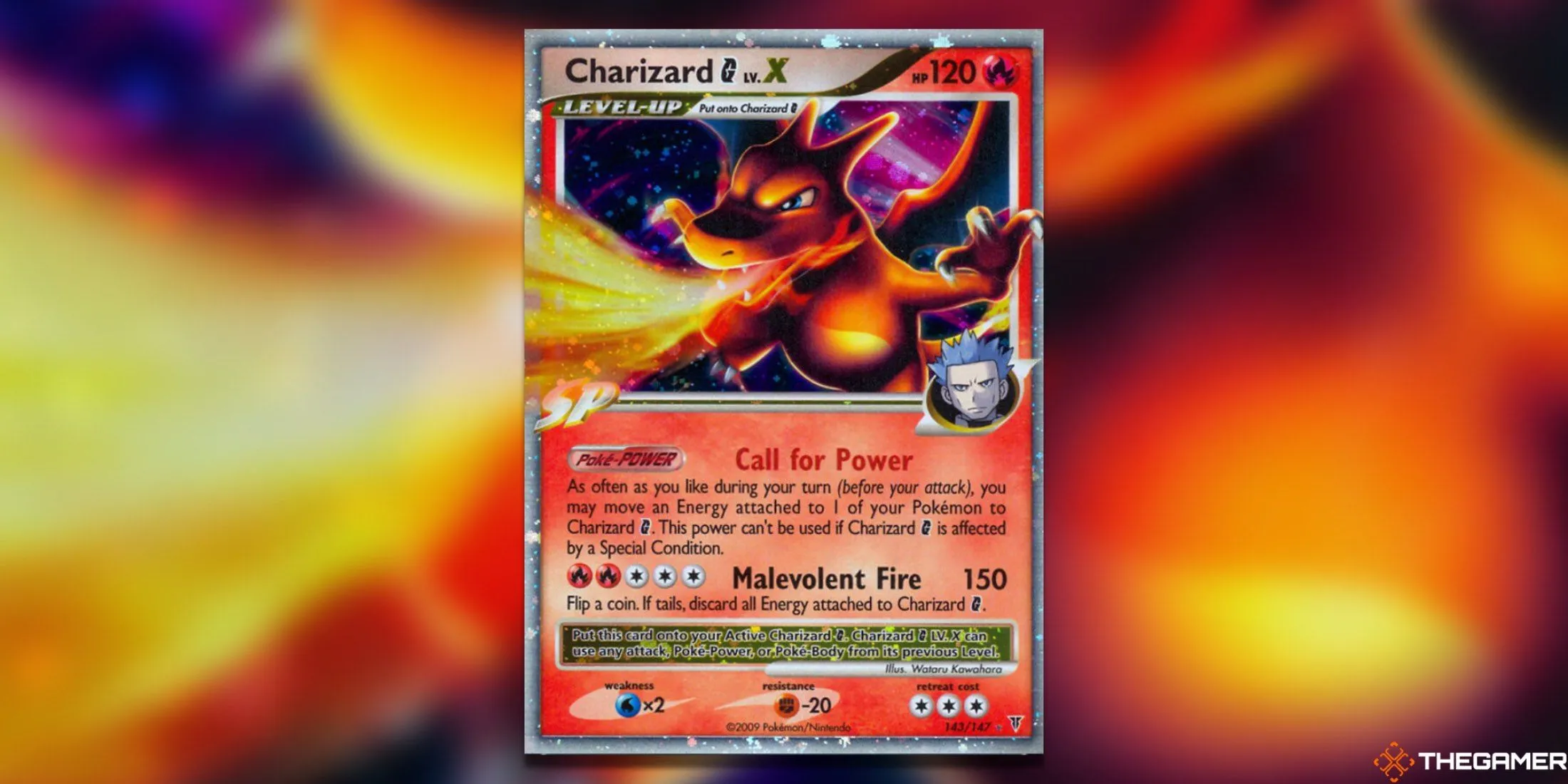 Thẻ bài Pokemon TCG Charizard G LV. X Supreme Victors với thiết kế rực lửa