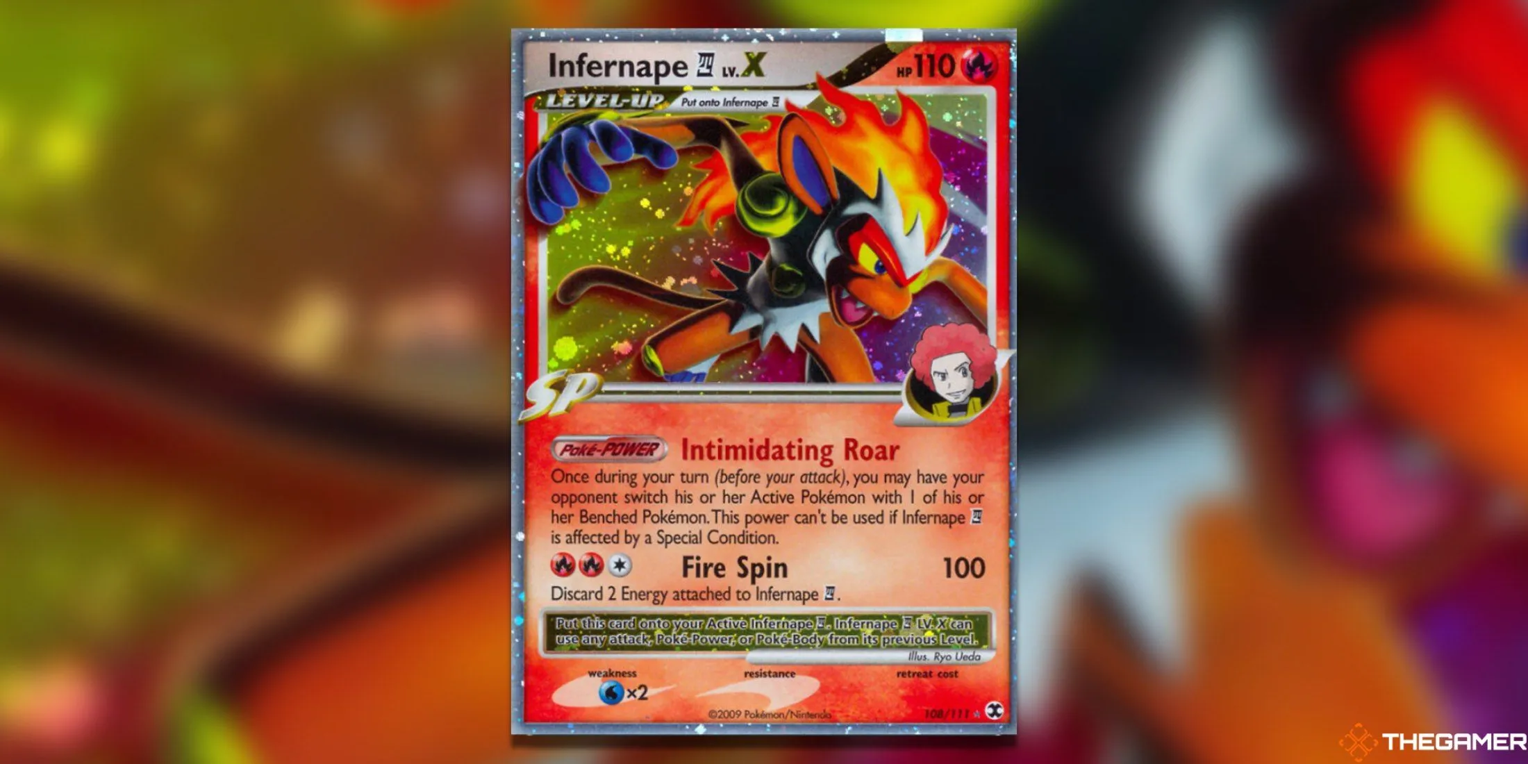 Thẻ bài Pokemon TCG Infernape E4 LV. X từ bộ Rising Rivals với thiết kế ấn tượng