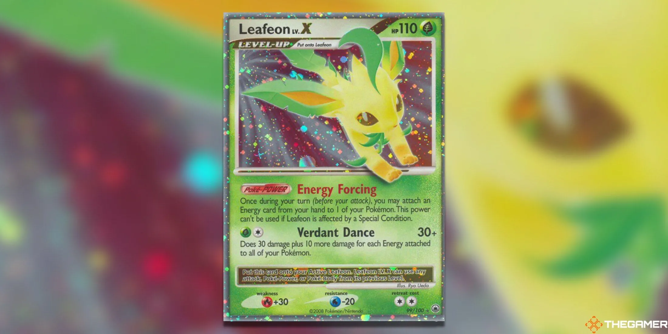 Thẻ bài Pokemon TCG Leafeon LV. X Majestic Dawn, một trong những thẻ giá trị của Eeveelution