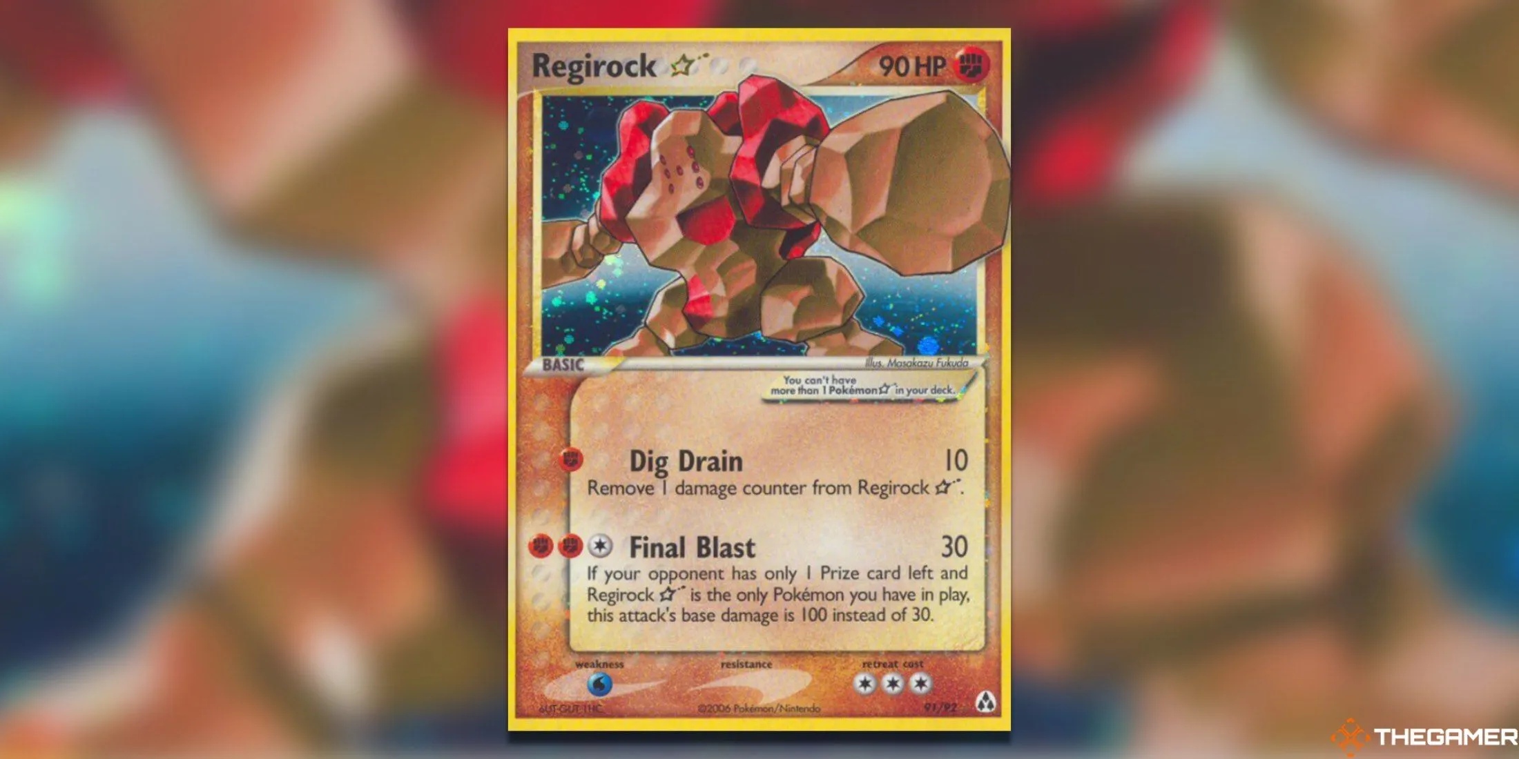 Thẻ bài Regirock Star Ultra Rare từ bộ Legend Maker, một kho báu cổ điển của Pokemon TCG Hoenn