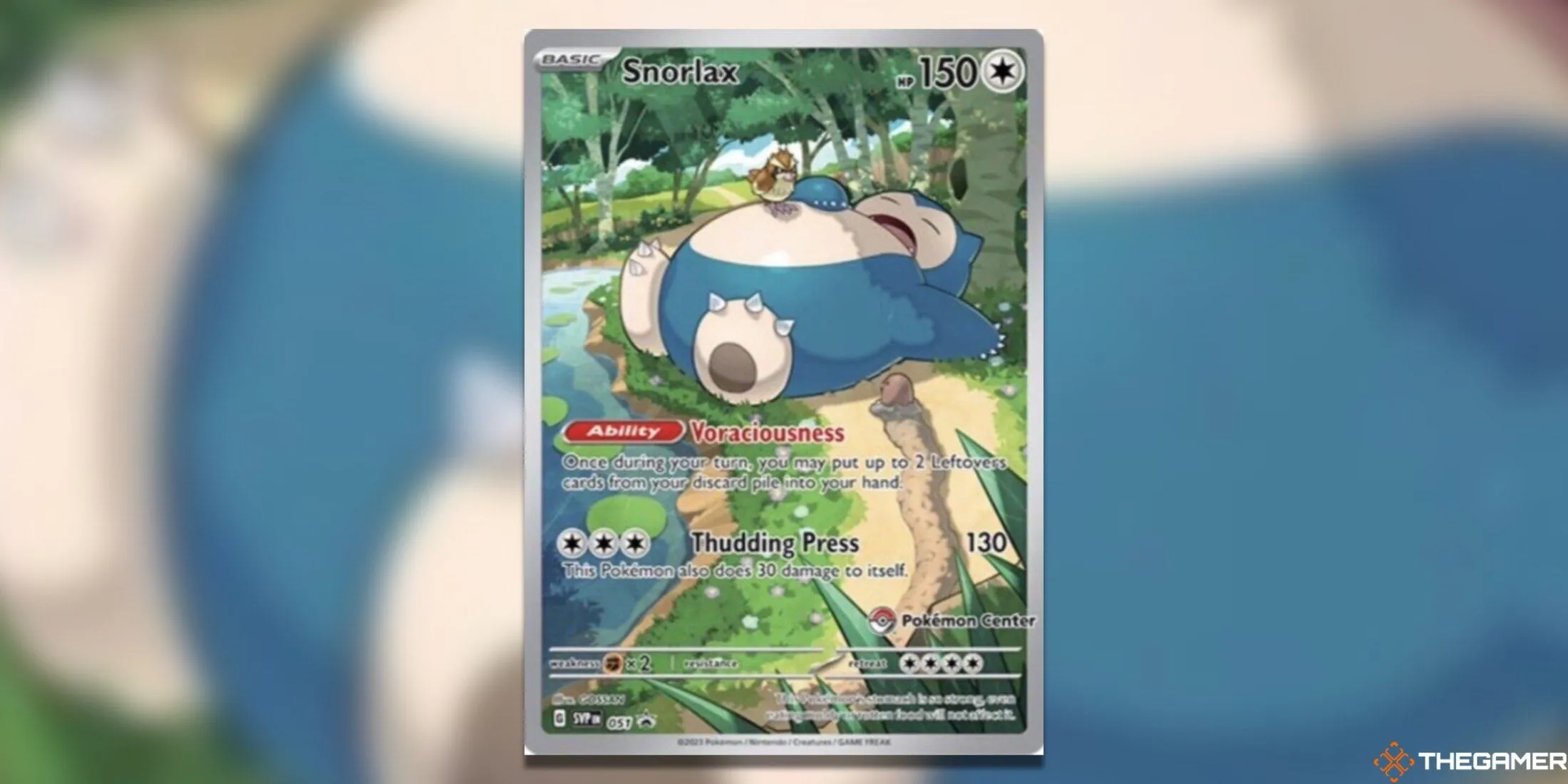 Thẻ Snorlax độc quyền Pokemon Center từ Scarlet &amp; Violet.