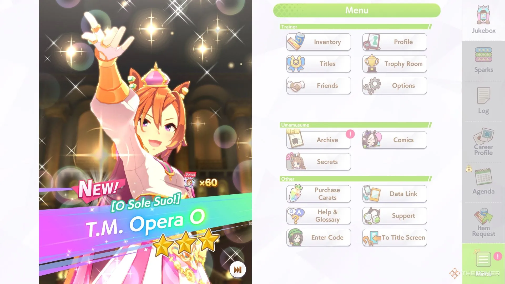 TM Opera O rạng rỡ trên banner chiêu mộ nhân vật trong Umamusume Pretty Derby.
