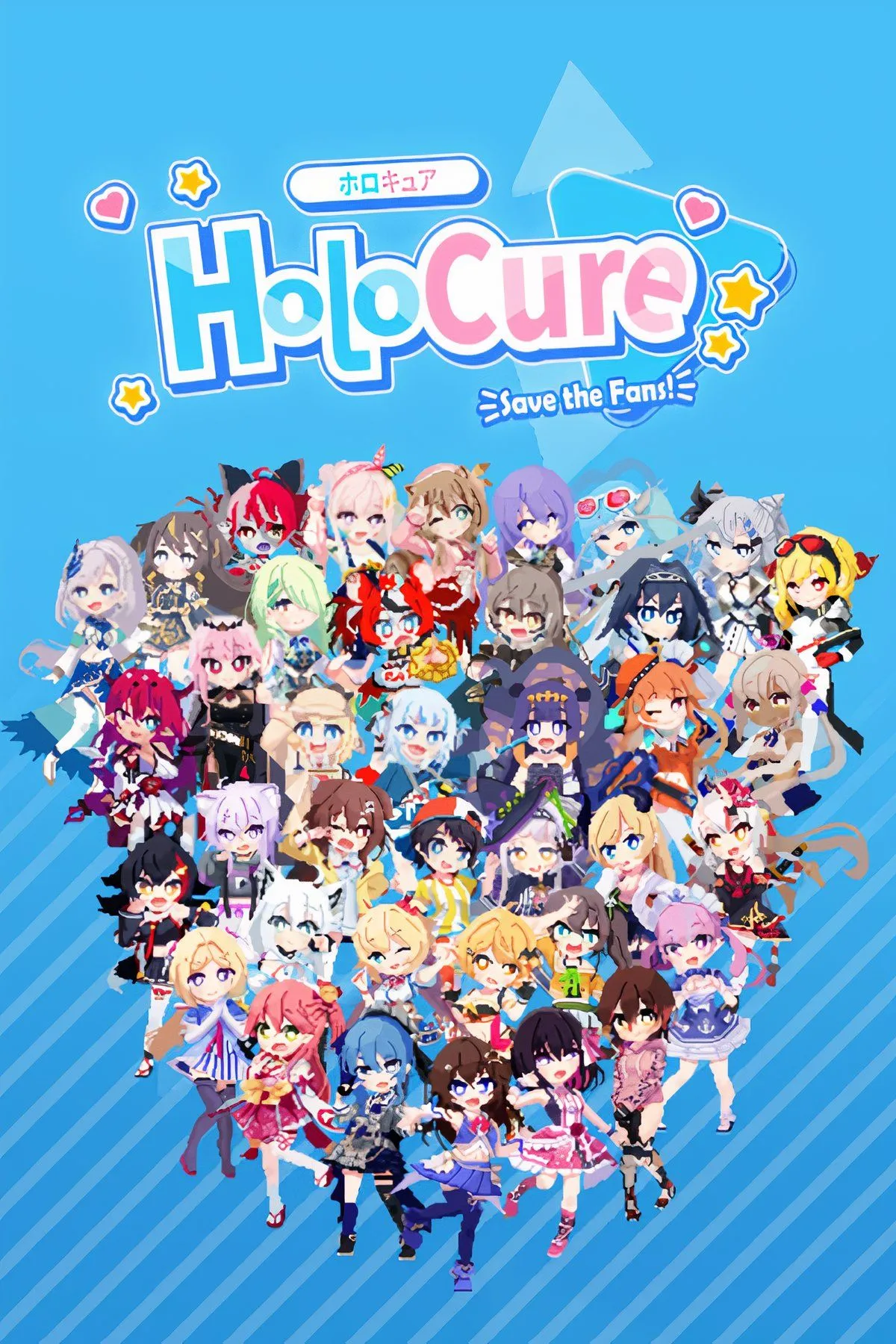 Tổng hợp hình ảnh các VTuber trong HoloCure - Save The Fans!, một game bullet heaven roguelike miễn phí đầy màu sắc.