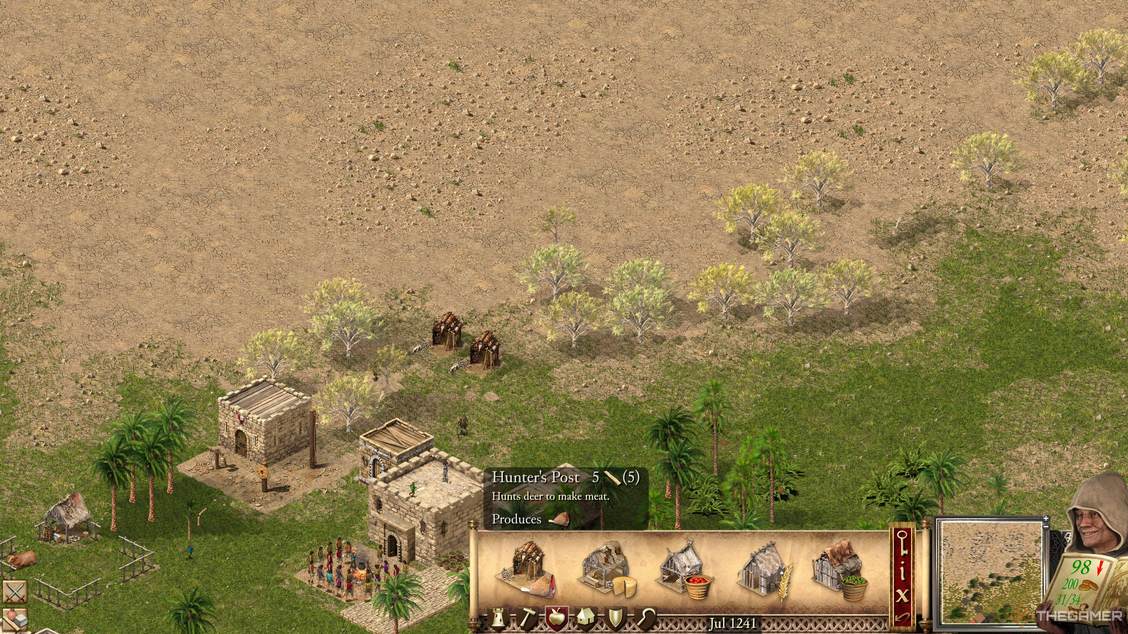 Trạm Thợ săn (Hunter's Post) hiệu quả khi đặt gần đàn hươu trong Stronghold Crusader DE