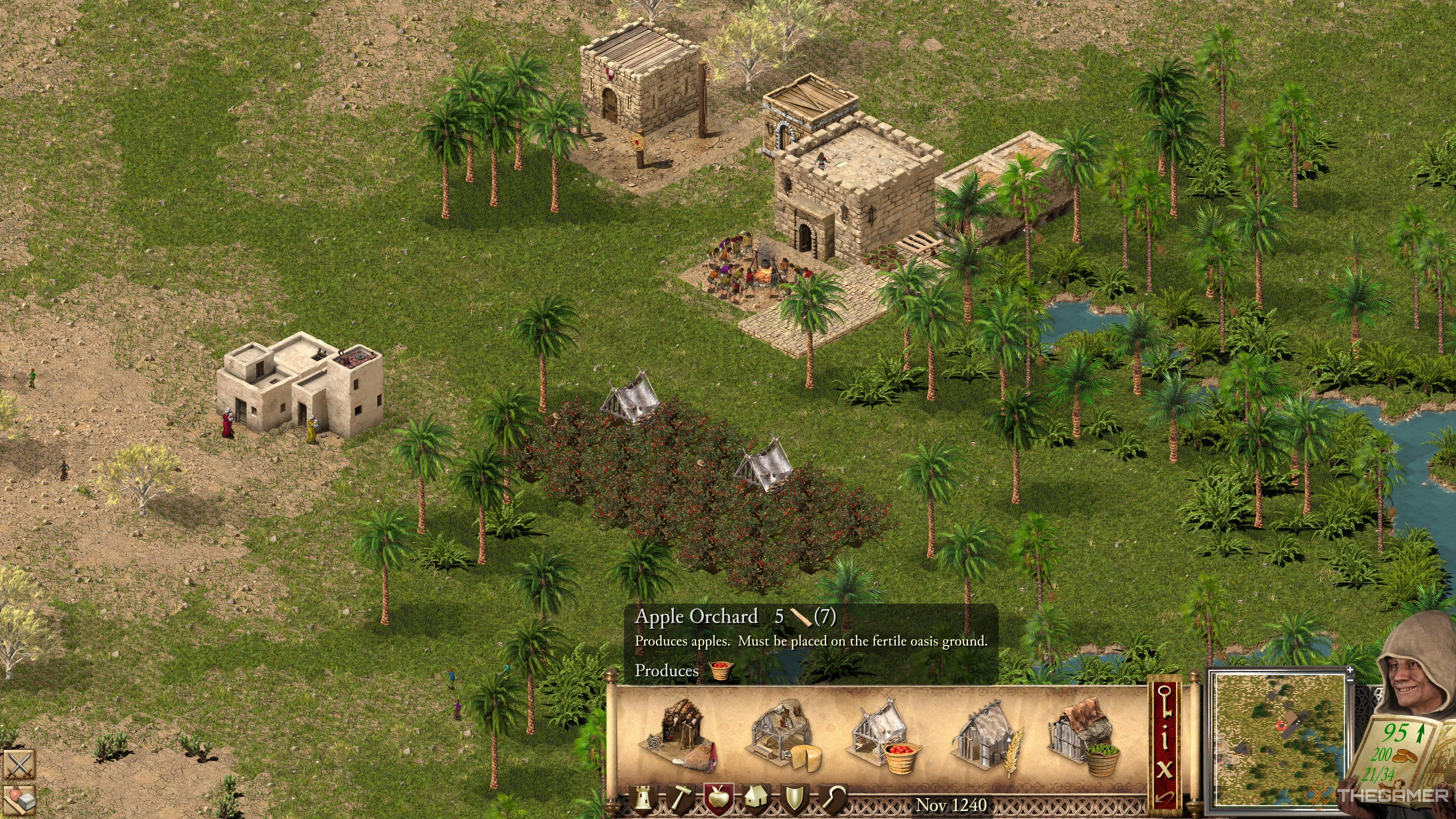Vườn Táo tươi tốt, nguồn lương thực khởi đầu lý tưởng cho lâu đài Stronghold Crusader DE