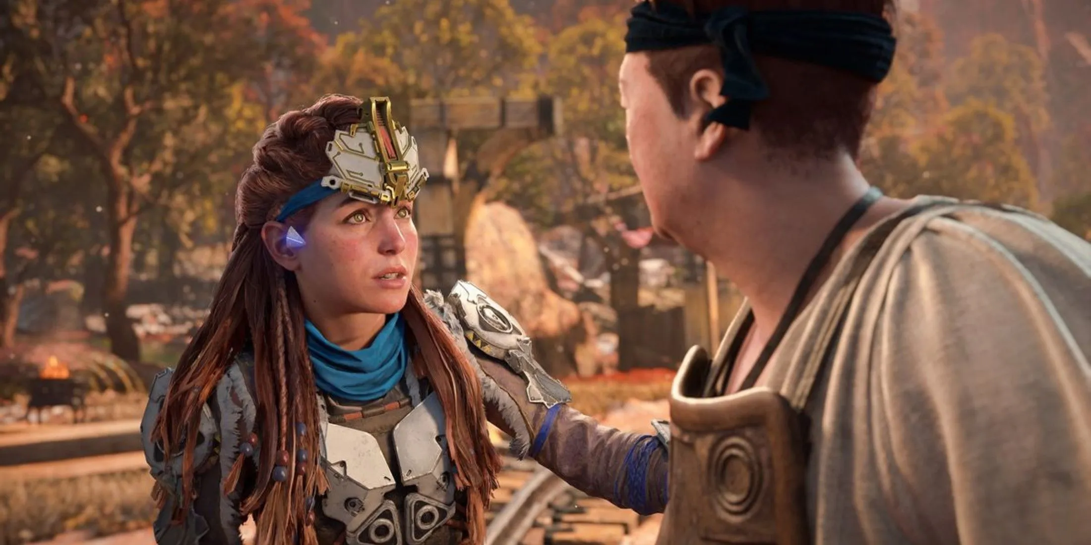 Aloy tham gia nhiệm vụ phụ trong Horizon Forbidden West, cho thấy các tương tác nhỏ với nhân vật khác
