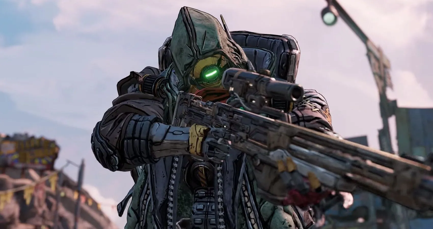 FL4K, Vault Hunter nổi tiếng từ Borderlands 3, đang ngắm bắn với khẩu súng tỉa, minh họa lớp nhân vật bắn tỉa.