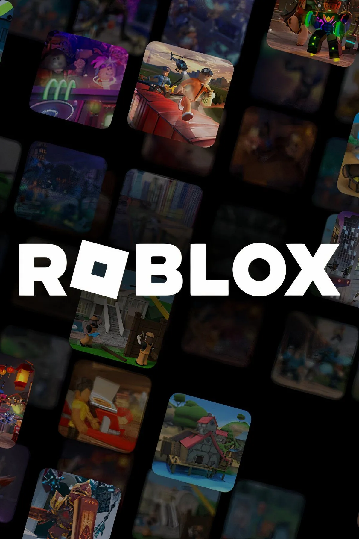 Hình ảnh nghệ thuật tổng hợp đại diện cho thế giới game đa dạng và sáng tạo của Roblox