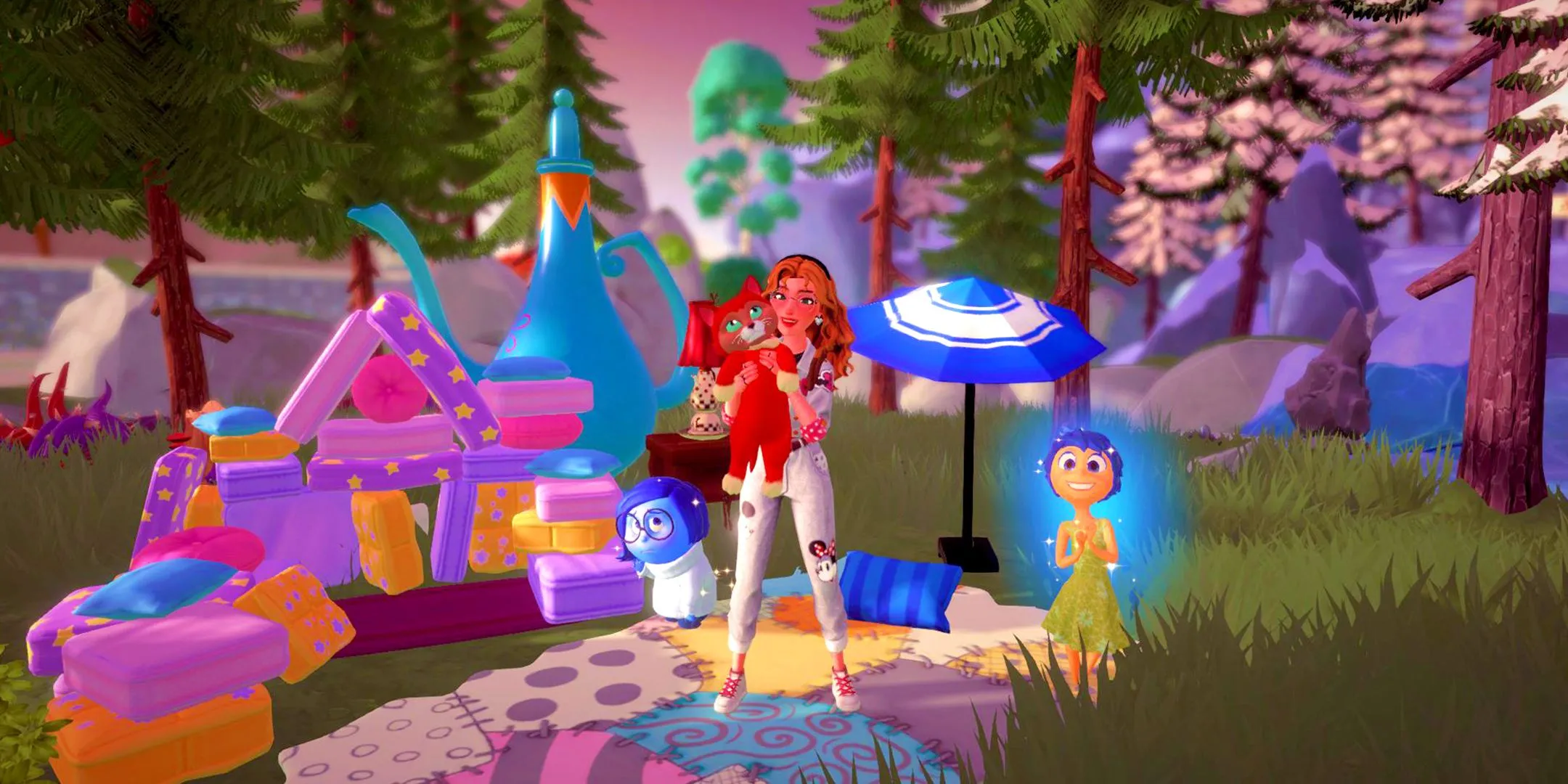 Hình ảnh teaser bản mở rộng Wishblossom Ranch với chú ngựa trắng và phong cảnh tuyết mộng mơ trong Disney Dreamlight Valley