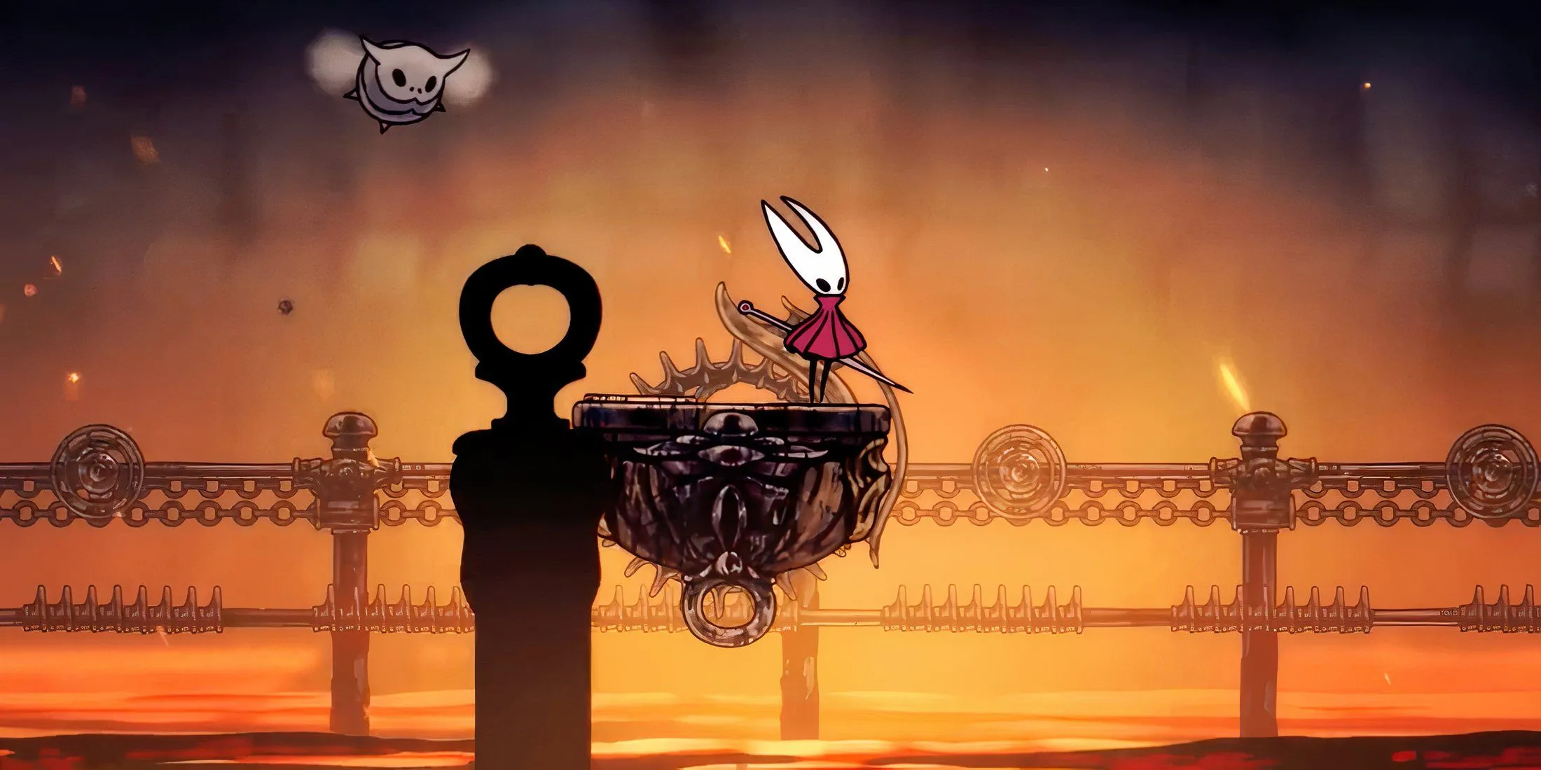 Hornet trên xe đẩy khám phá hầm mỏ trong thế giới Hollow Knight Silksong
