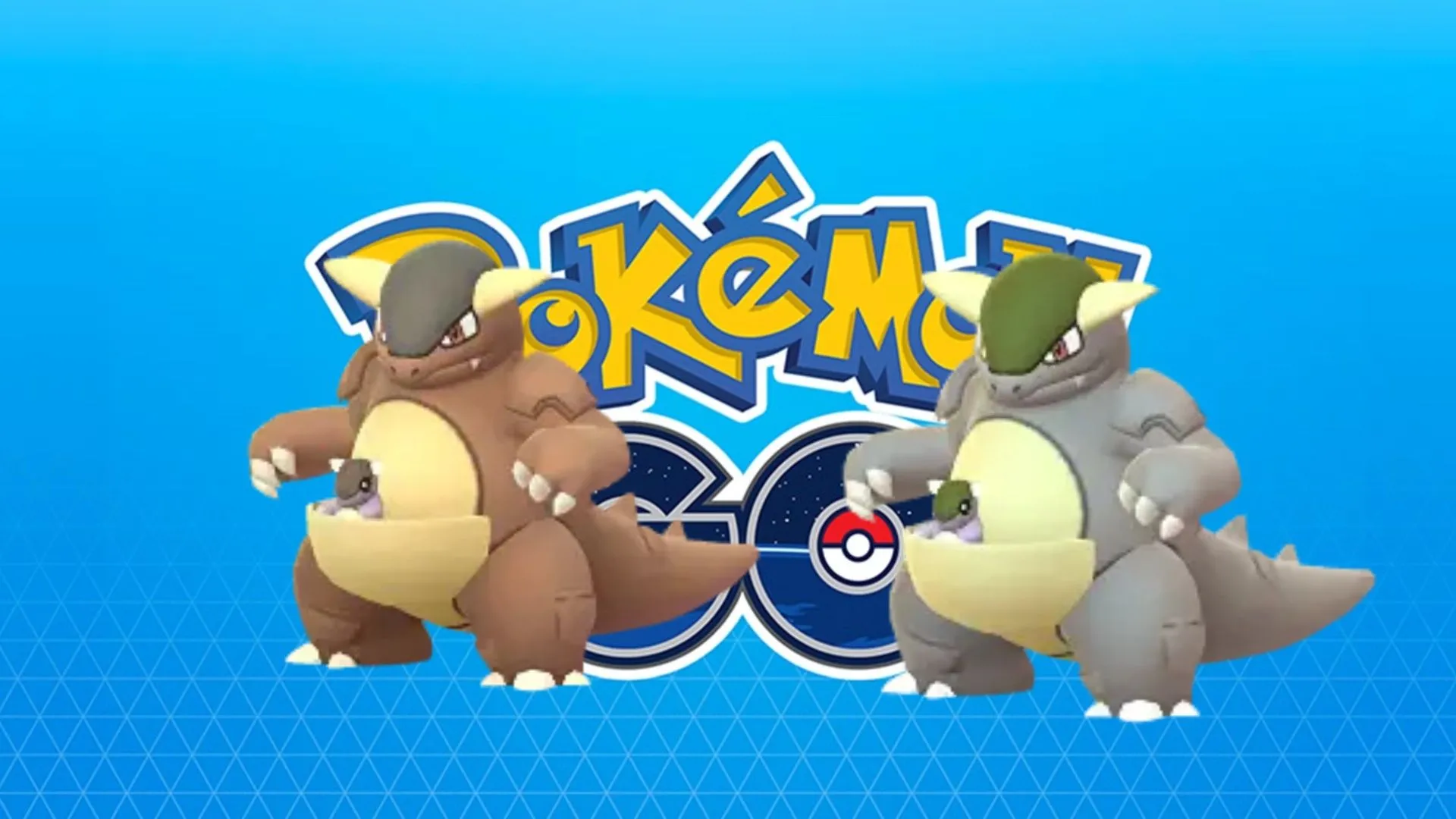 Kangaskhan thường và Shiny Kangaskhan trong Pokemon GO với màu sắc khác biệt