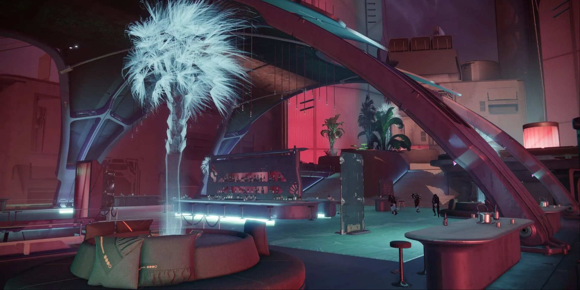 Khu vực tuần tra Neomuna trong Destiny 2 rực rỡ ánh đèn neon, một điểm đến hiện đại và đầy bí ẩn