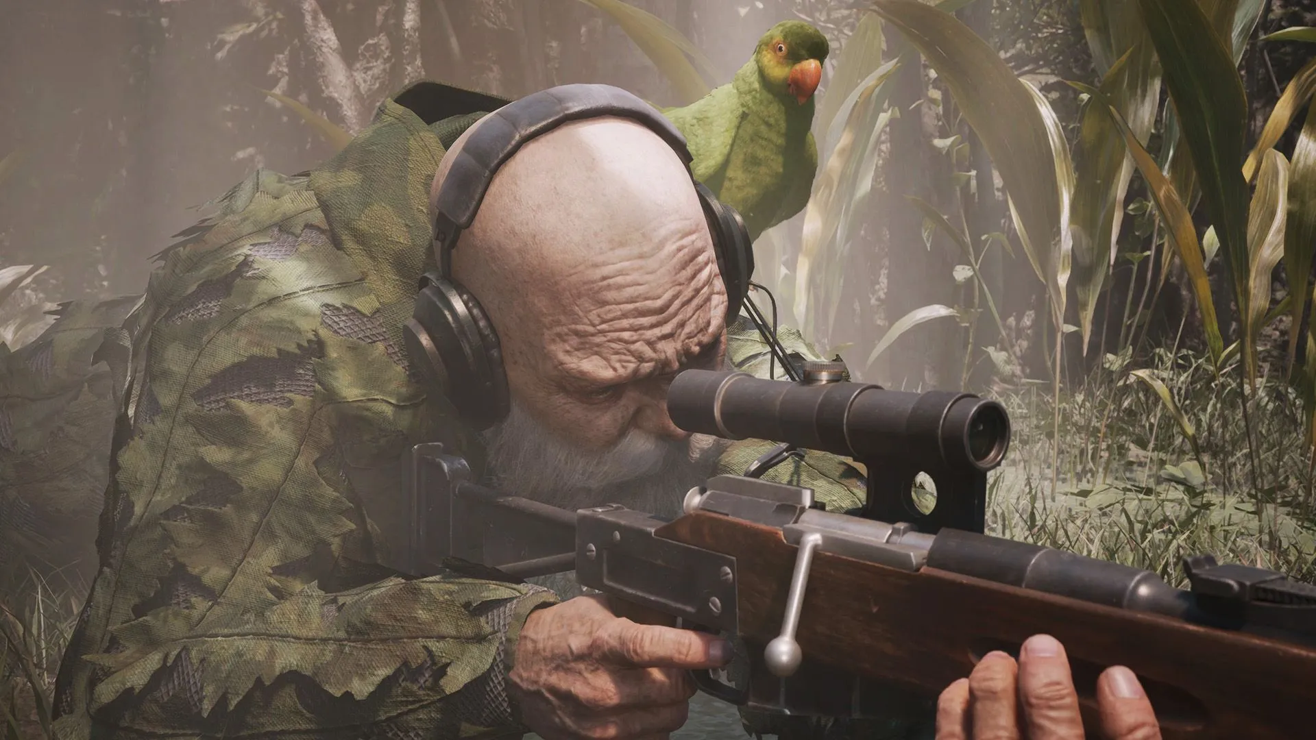 Một khoảnh khắc căng thẳng trong cuộc đối đầu với The End trong Metal Gear Solid Delta