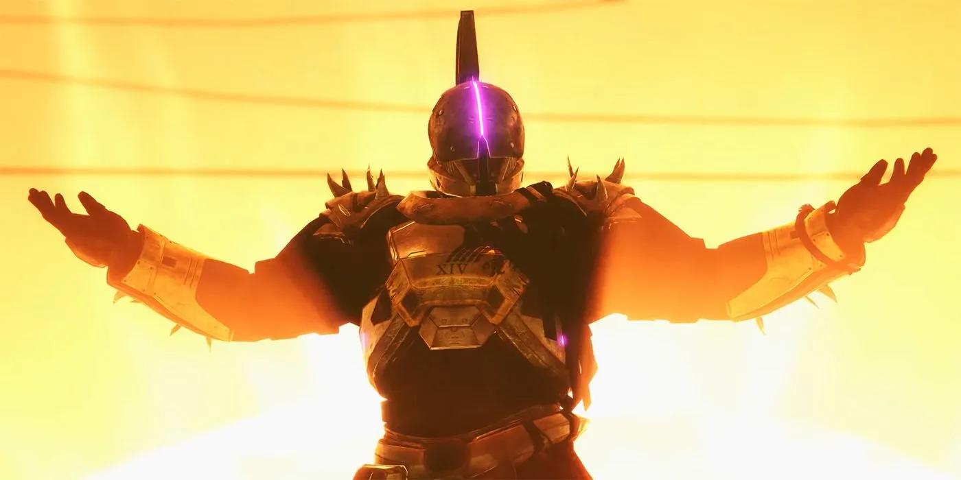 Saint-14, biểu tượng của Trials of Osiris trong Destiny 2, đứng uy nghi tại Lighthouse, truyền cảm hứng cho các Guardian