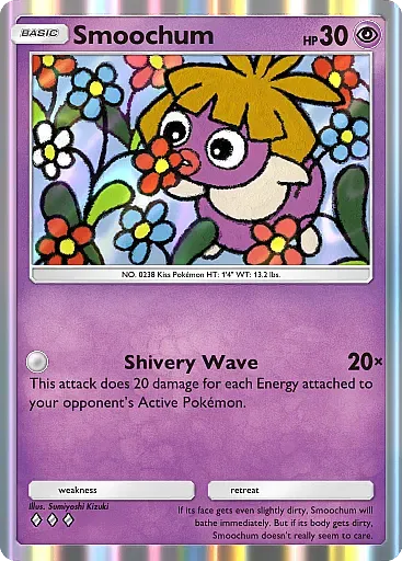 Thẻ Baby Pokémon Smoochum duyên dáng, có thể tìm thấy trong gói Ho-Oh.