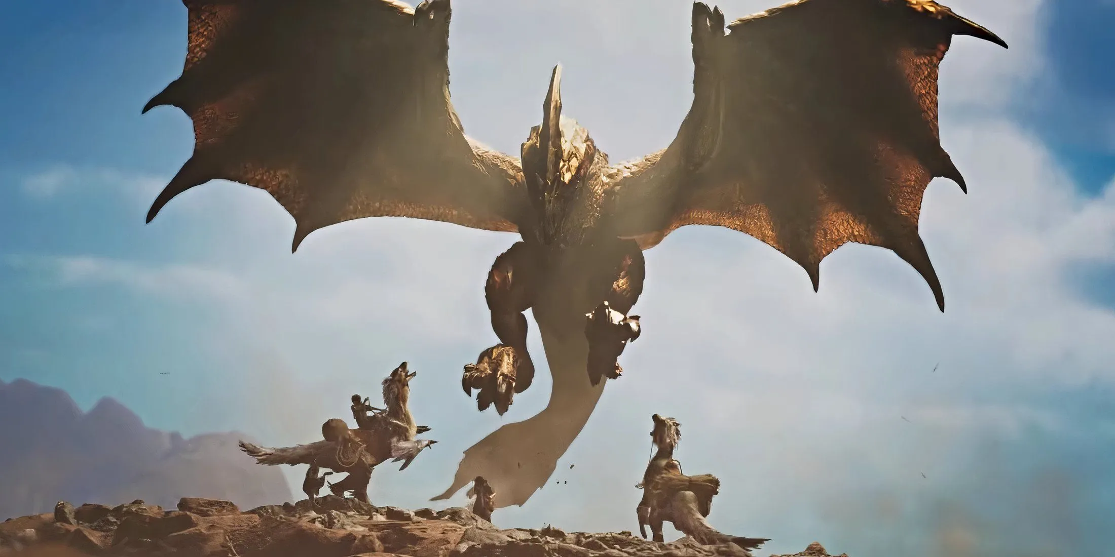 Thợ săn đối mặt với quái vật Seregios trong Monster Hunter Wilds, biểu tượng của những cuộc phiêu lưu săn bắn